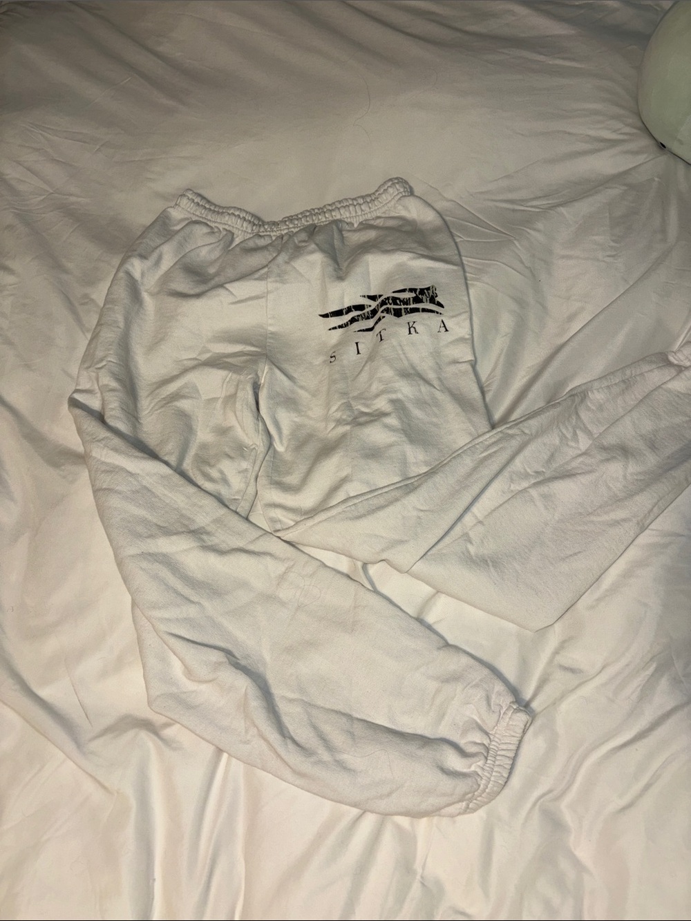 Sitka Women's White Logo Sweatpants - Cozy Everyday Lounge Pants